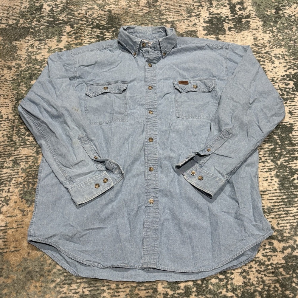 Vintage Carhart Work Shirt Long Sleeve Large 100% Cotton EUC